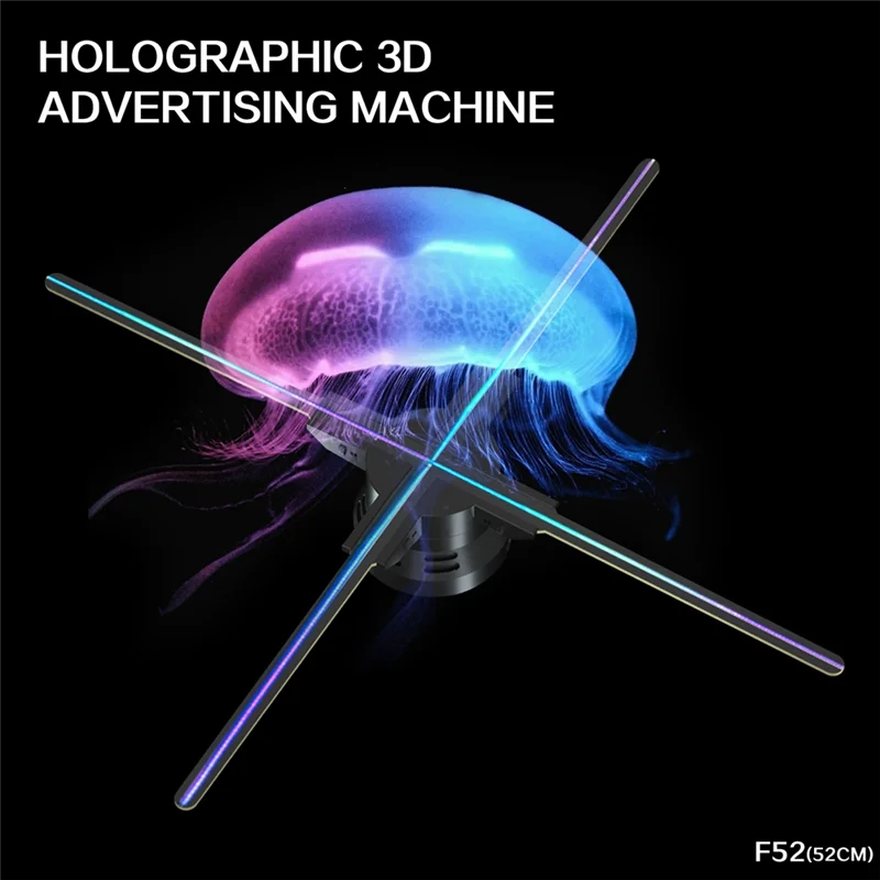 

A06R 3D LED Holographic Projector Advertising Fan Wifi 720 LED APP Holographic Hologram Commercial Light Wall Mounted