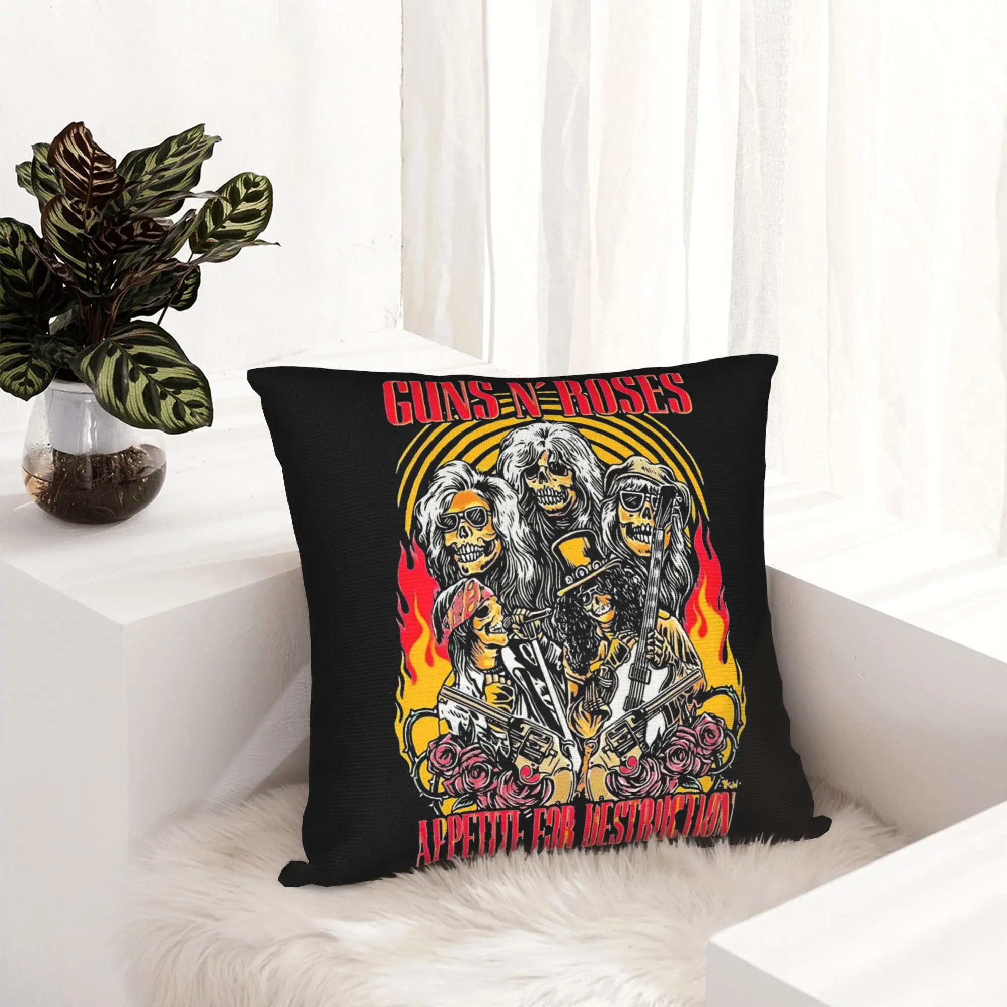 Rock Music Band G-Guns N Roses Pillowcase Soft Polyester Cushion Cover Decorations  Throw Pillow Case Cover Home Wholesale 40*40
