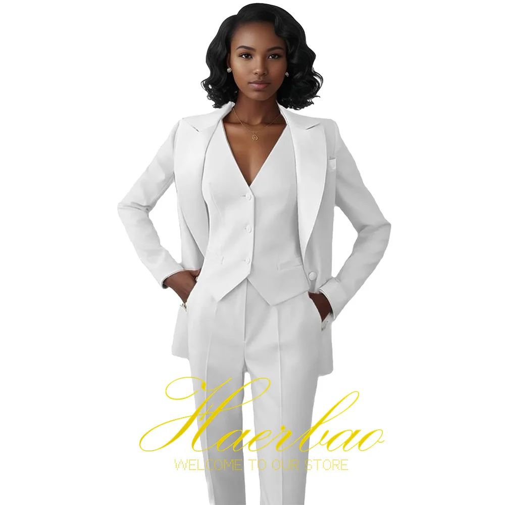 Women's 3-Piece Suit Set, Business Jacket, Pants, Vest, Fashion Design, Office Work Clothes, Lady Slim Fit Clothes