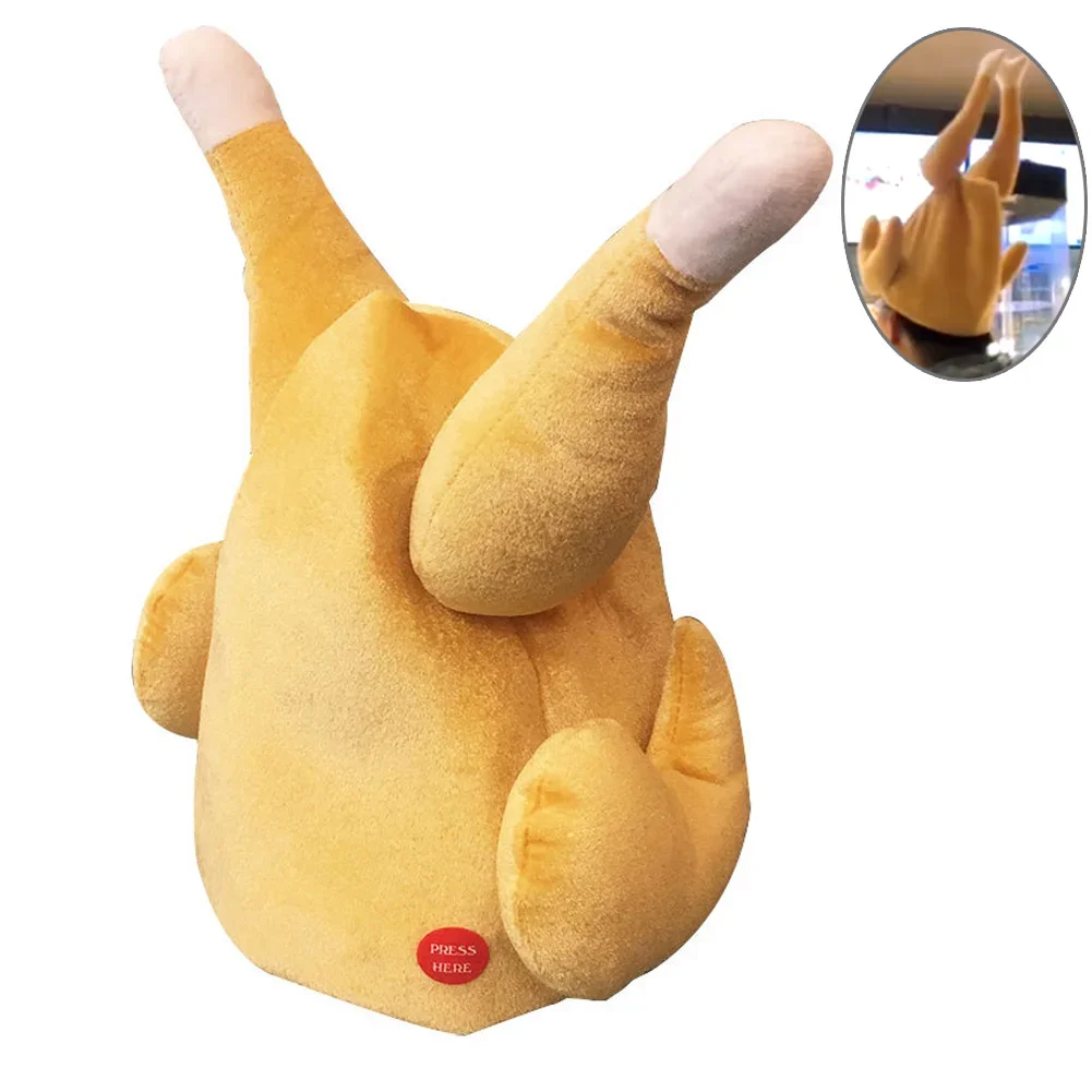 Funny Adult Hat Roasted Turkeys Hat Can/Can't Move Chicken Leg  Short Plush Party Holiday Costume Hat For Halloween Christmas