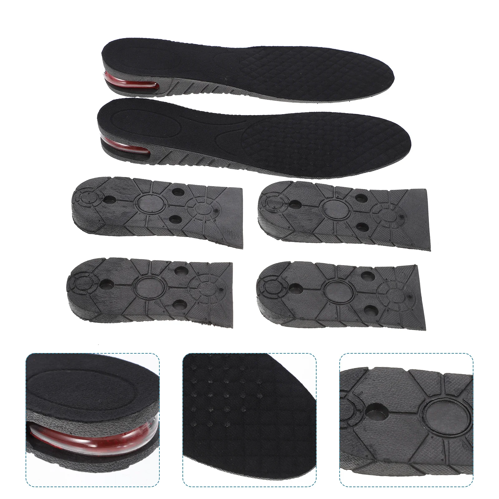 

One Pair Camel Invisible Increased Insoles Black Three-Layer Breathable Elevator Insoles Unisex Shoe Inserts Comfortable Breath