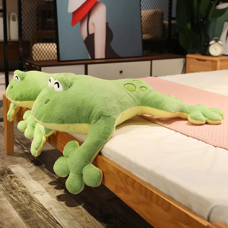 60-130cm Giant Big Frog Plush Toy Stuffed Plushies Grogs Throw Pillow Cushion Home Decor Kids Birthday Gift for Boy Big Eyes