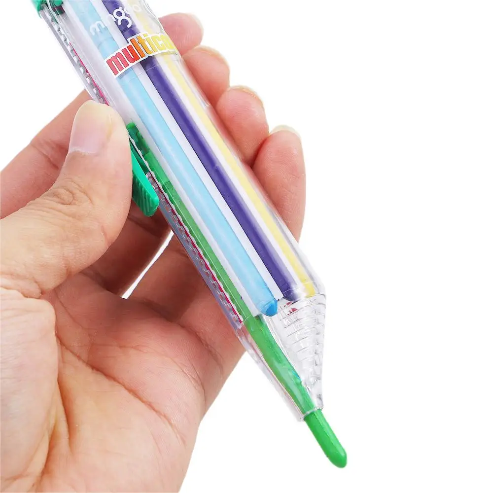 8 In 1 Multicolor Crayons Creative Push Style DIY Replaceable Oil Pastel Colored Pencil for Kids Graffiti Painting Tools