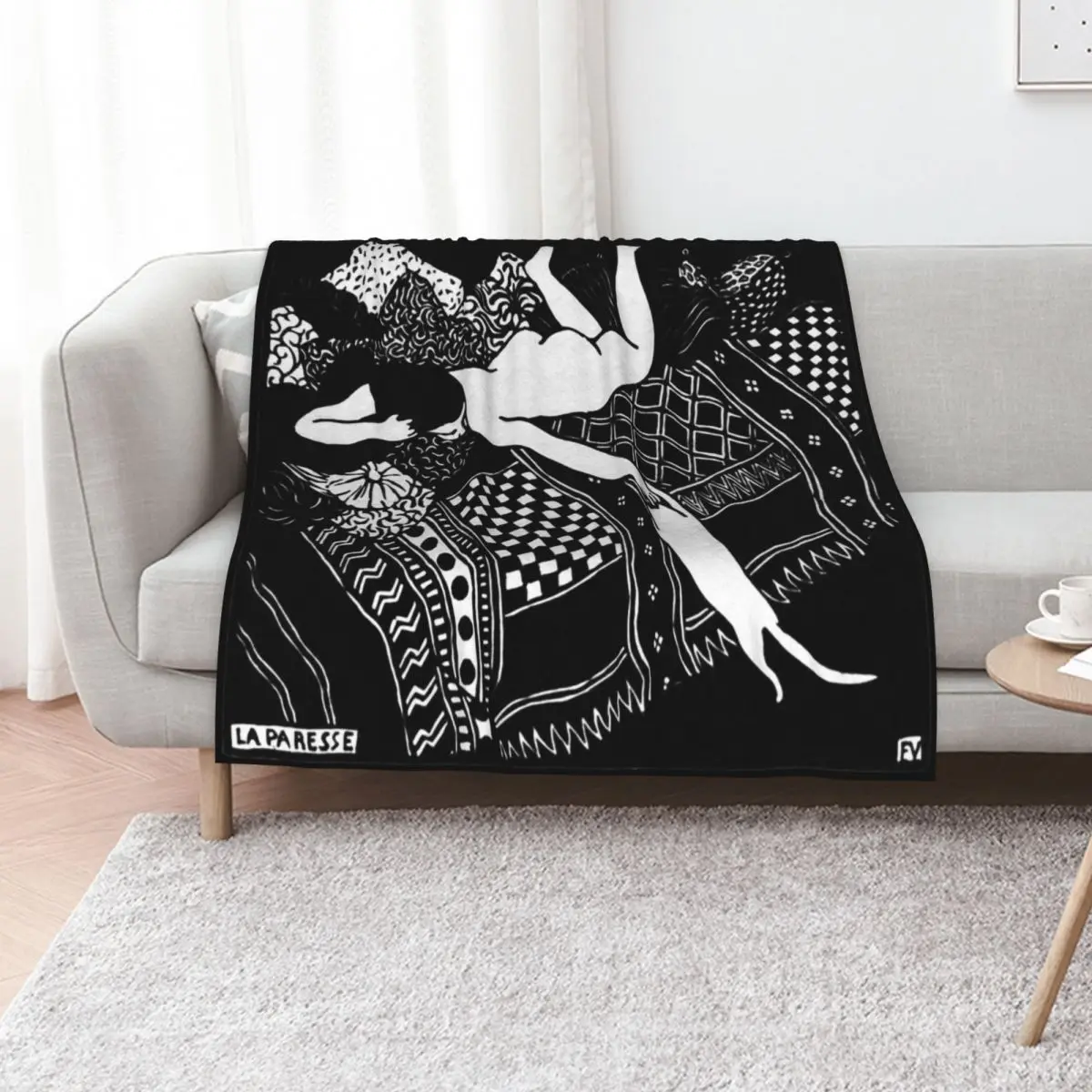 

Felix Vallotton - La Paresse Classic ,Woman And Cat Throw Blanket Flannel Fabric decorative Winter beds Thin Blankets