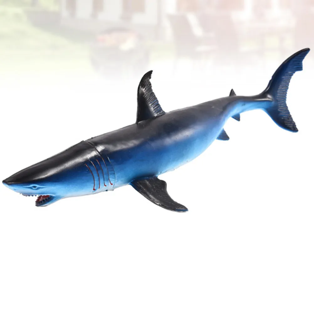 

Blue Shark Simulation Wildlife Sounding Educational Learning Bath Party Favor Plastic Animal for Kids Desktop Decoration