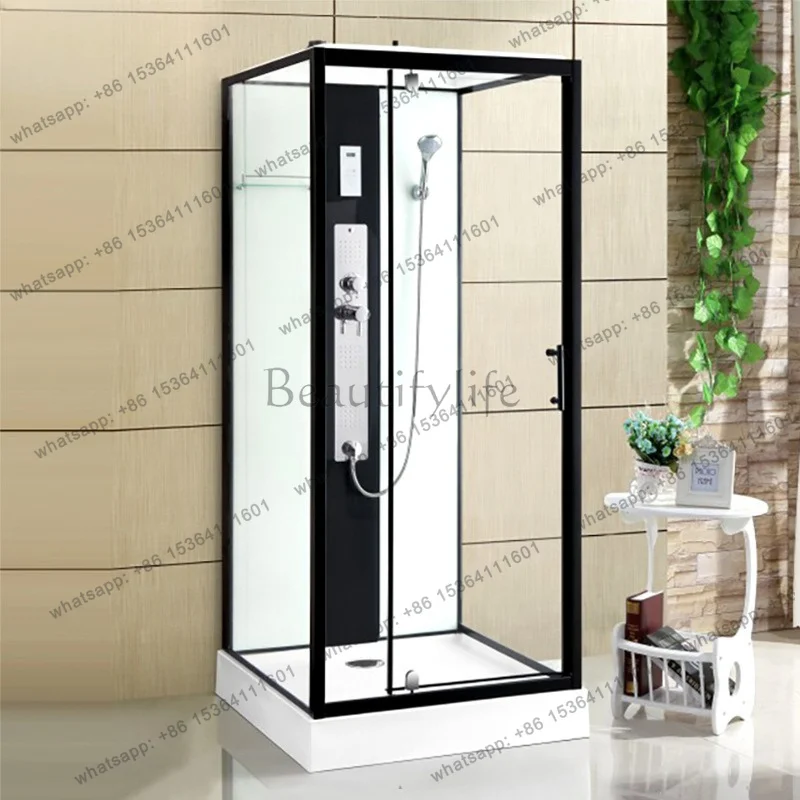 Square shower room Small apartment Tempered glass partition Integrated bathroom