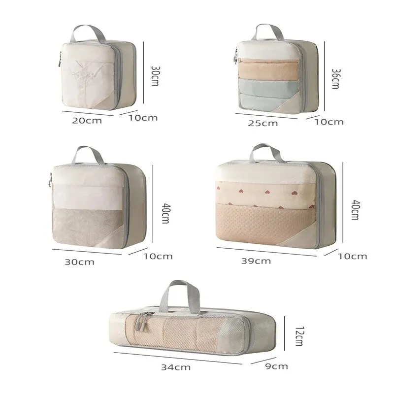 Travel Storage Bag Compressible Packing Cubes Carry on Travel Suitcase Luggage Organizer Foldable Waterproof HandbagTravel Bag