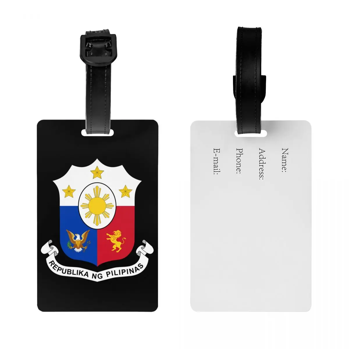 Brasão personalizado da Bandeira das Filipinas, Tag Bagagem, Cartão de Nome, Privacidade Capa, Rótulo de Identificação, Mala de Viagem, Mala, Personalizado