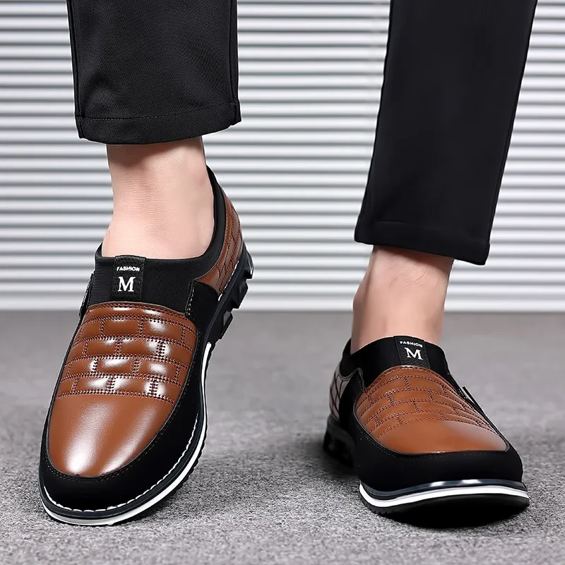 Men Business Shoes Slip on Party Men Shoes Comfortable PU Leather Shoes for Man Wedding Dress Shoes for Male Zapatos Hombre