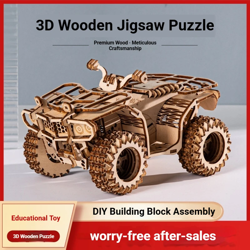 3d-木製パズル-atv-オフロードモデル-diy-手作り組み立て天然木デスクトップ装飾品大人の趣味愛好家のための家の装飾