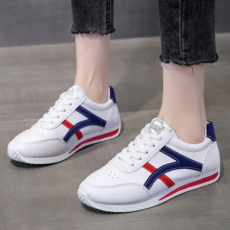 2024 New Small White Shoes Women\'s Flat Leather Matching Running Shoes Women\'s Casual Sports Women\'s Shoes Zapatos De Mujer