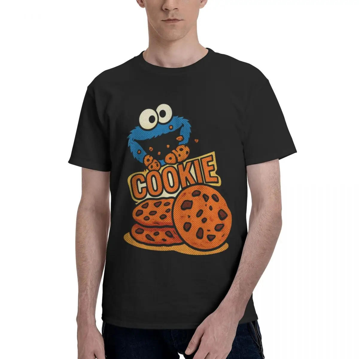 Cookie Monster Sesames Streets Retro T Shirts Graphic Y2K Pops Quality Men Women T Shirts Clothes