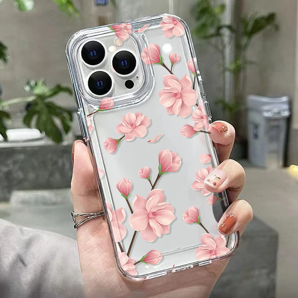 Soft Case For Samsung Galaxy A56 5G A36 A26 A54 A55 S25 Ultra S24 Plus S23 S22 S21 FE A53 A52 A33 A35 A16 A15 Flower Funda Cover