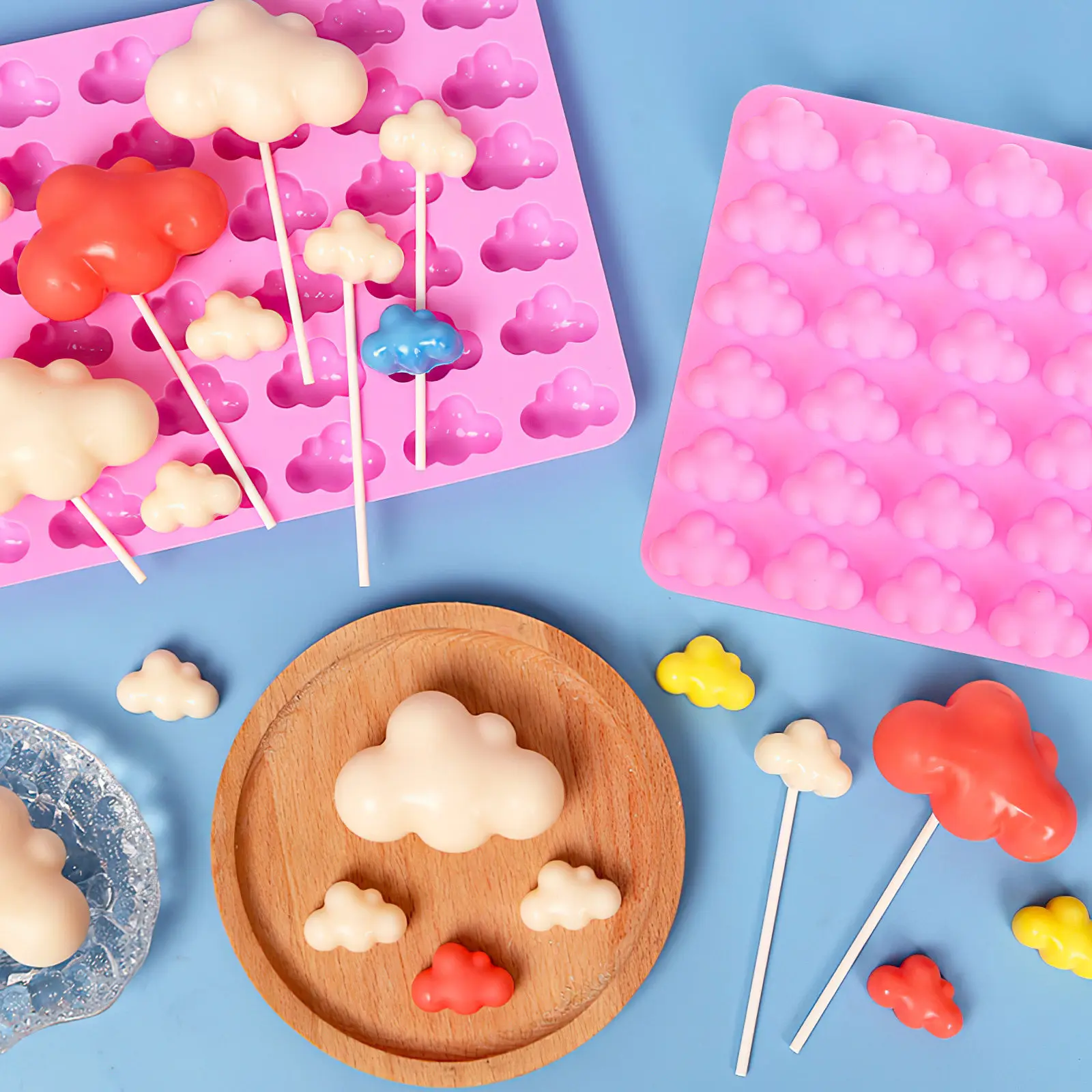 Silicone Chocolate Mold Multi-Function Candy Jelly Mould Food Safe Reusable Non-Stick for Oven Microwave