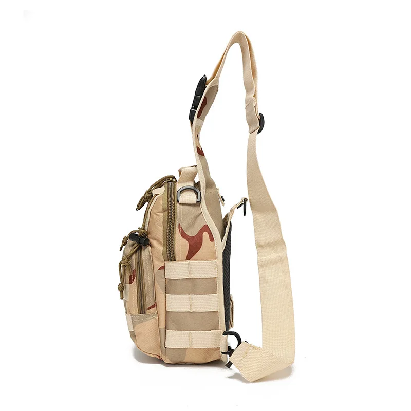 Camuflagem Canvas Cycling Bag, Esportes ao ar livre, Saco Pendurado no Peito Pequeno, Ombro Único, Cruz Diagonal, Tático ao ar livre