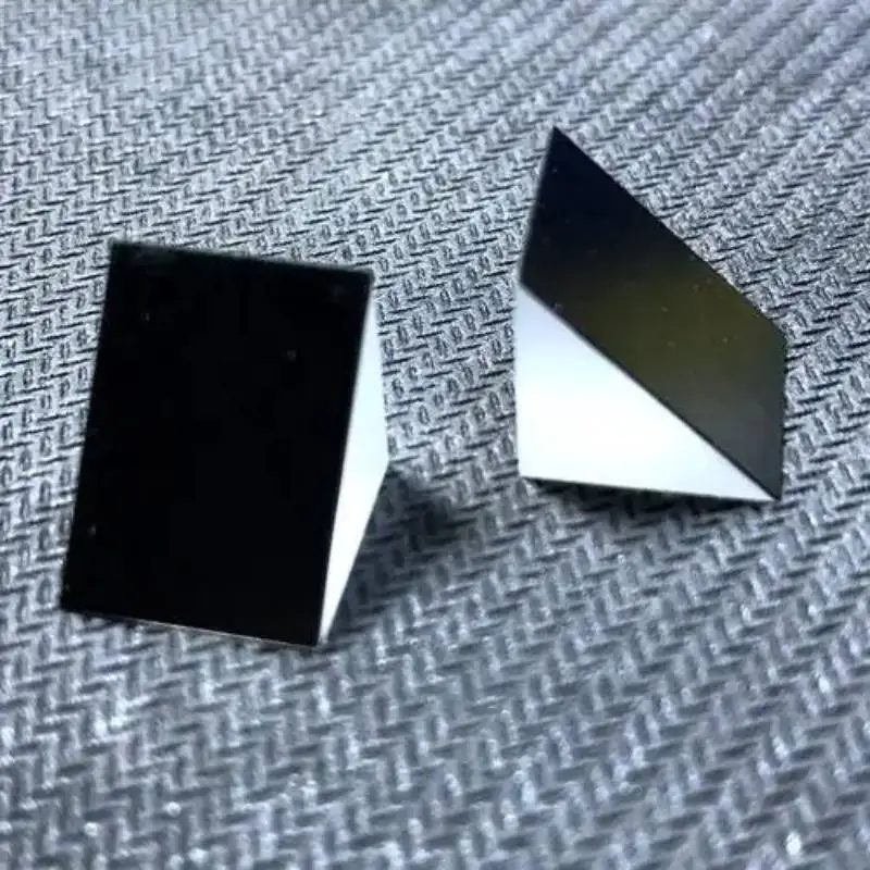 Prisma de Vidro do Ângulo Direito Vidro Óptico Refletor Revestimento Preto 45 Graus 10 15 20 k9