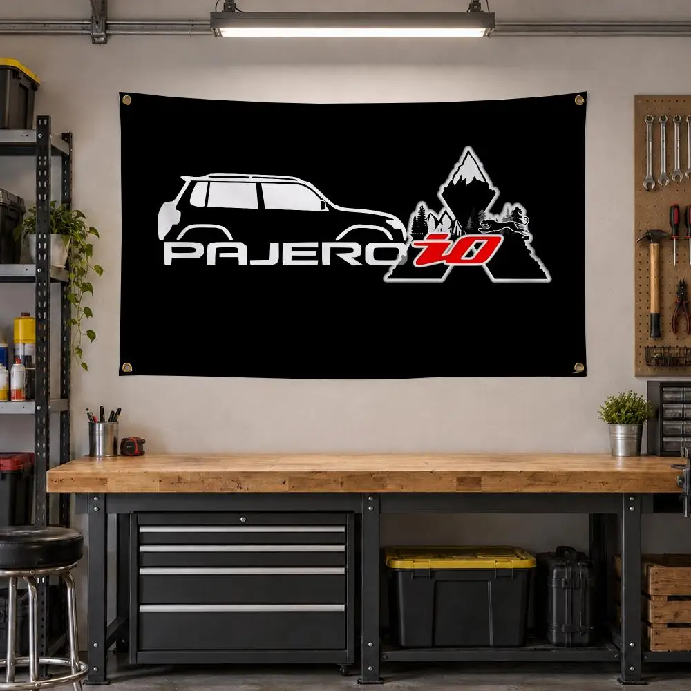 Rally Mitsubishi Pajero Dakar 4x4 Flags Personalized Banner Flag Room Dorm Camping Picnic Garage Bar Outdoor Wall Decor