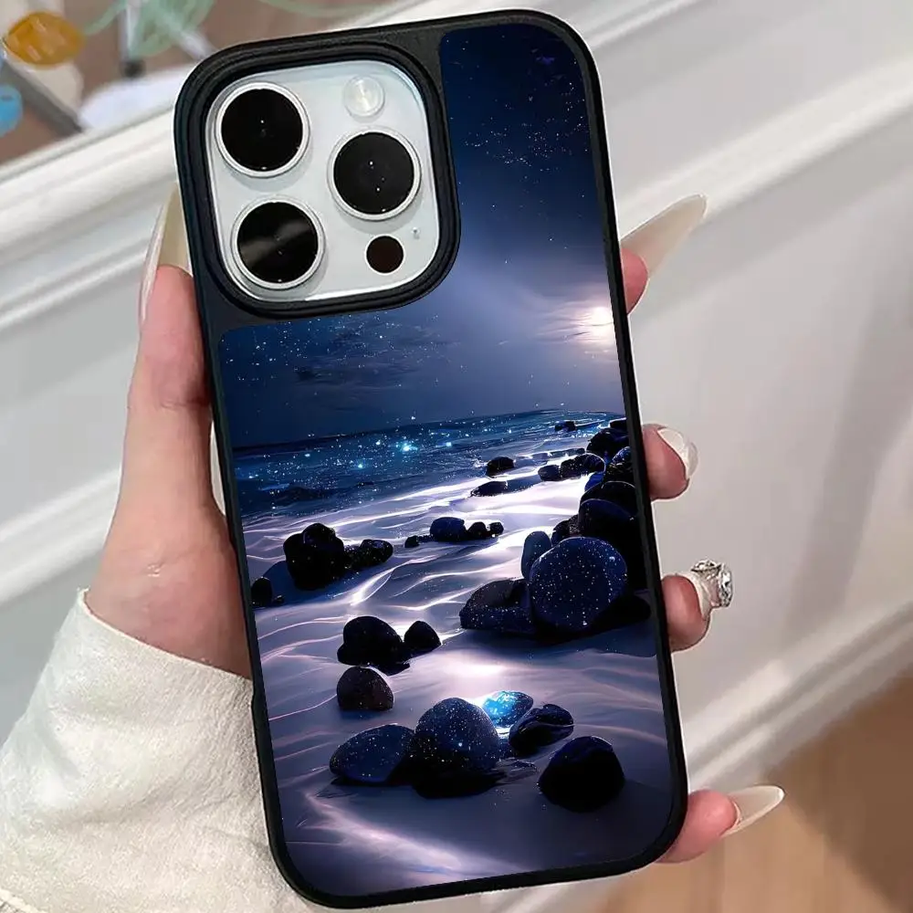

Pretty Night Nature Phone Case for iPhone 17 16 15 14 13 12 11 Air Pro Max Plus Matte Surface Cover