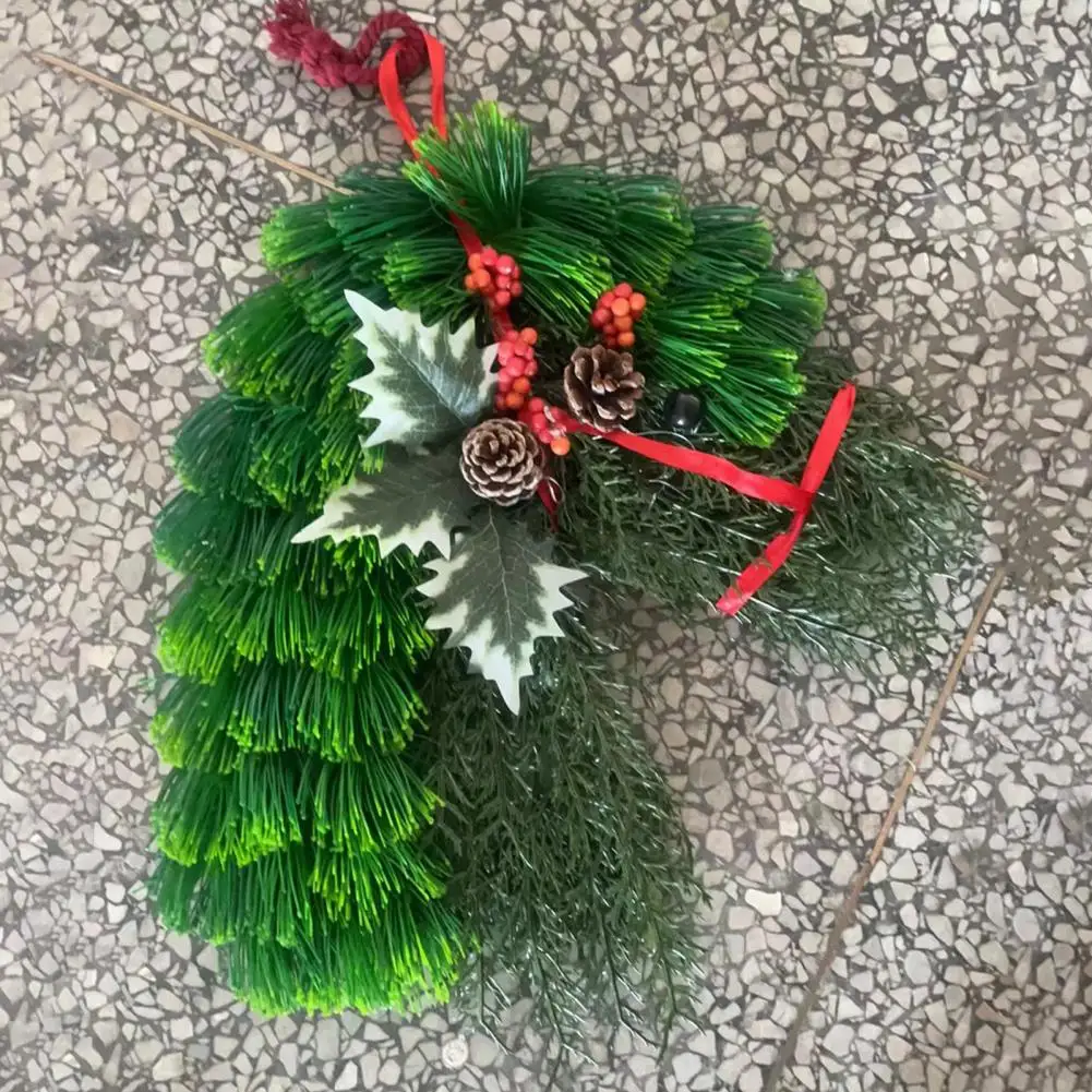 

Christmas Wreath Horse Head Wreath with Artificial Pine Cone Greenery Pine Branches Horsehead Garland Home Door Wall Decor