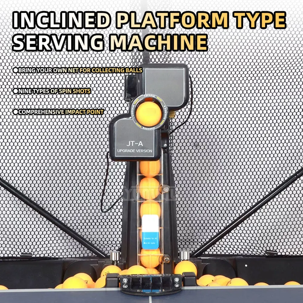  Compact AutomaticTable Tennis Practice Machine,JT-A Home Table Tennis Ball Server, Multi-Spin Portable Robot