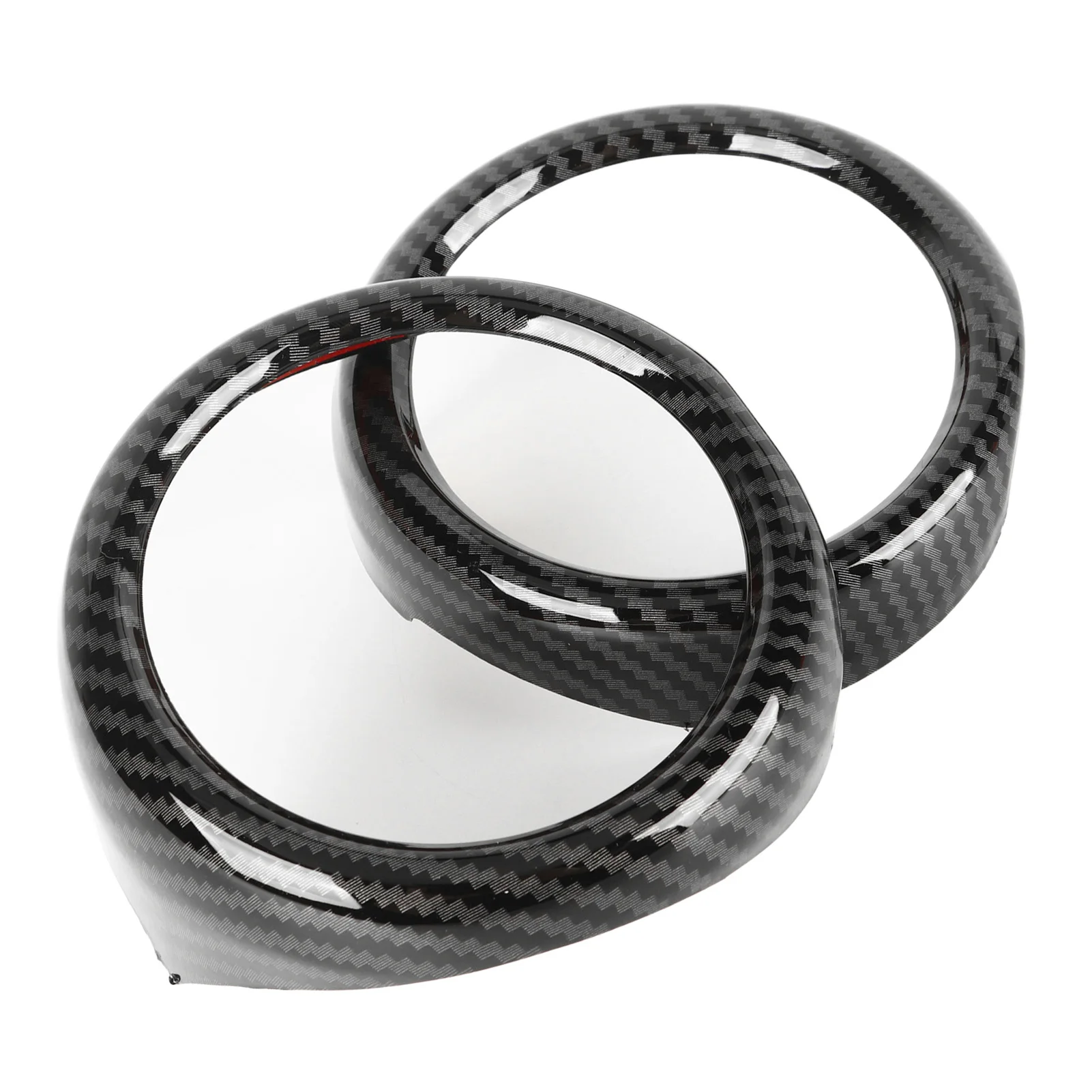 2Pcs Car Air Vent Outlet Air Condition Trims Cover Ring Carbon Fiber Look Fit For Mini Cooper R54 R56 Clubman R55 Crossover R60