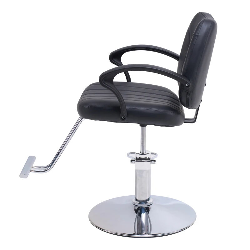 Salon Hair Styling Chair Adjustable Hydraulic Barber Chair with PU Leather Seat & Chrome Base for Beauty Salon Equipment
