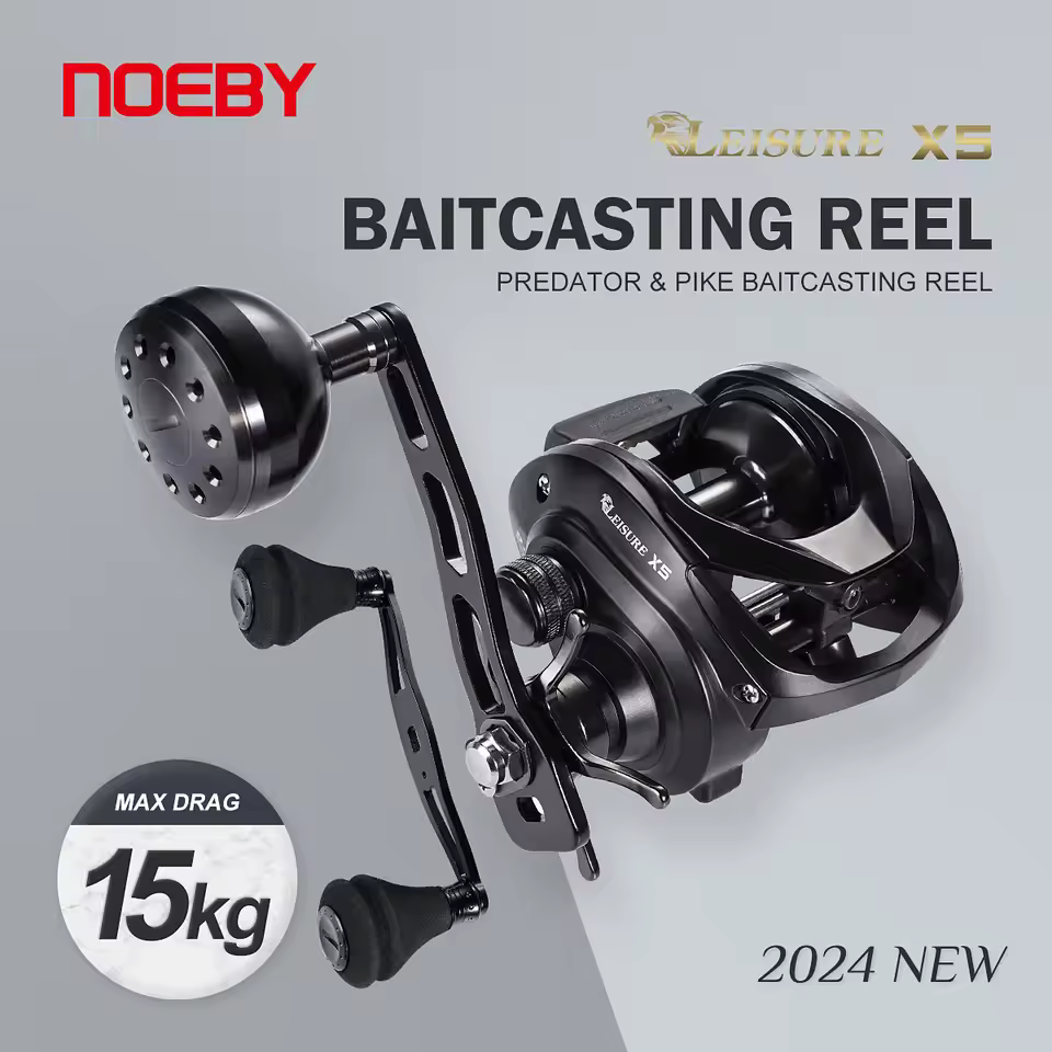Carretilha perfil baixo Noeby relação 6.4:1