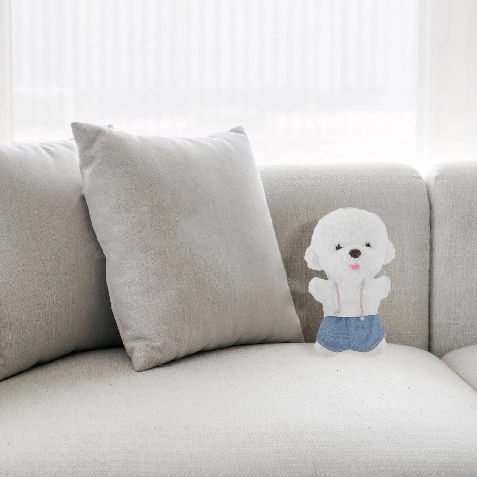 1Set Stylish Hooded Sweatshirt Jeans Outfit for 20Cm Stuffed Bear Comfortable Easy-Clean Mini Animal Clothing Set Stuffed Animal