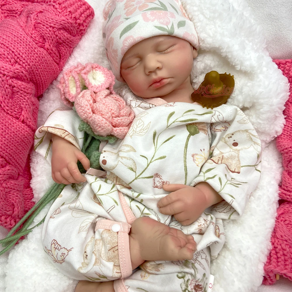 Realistic Full Body Silicone Reborn Baby Open Mouth Girl/Boy Loulou 20 Inch Lifelike Weighted Newborn Doll Comforting Companion