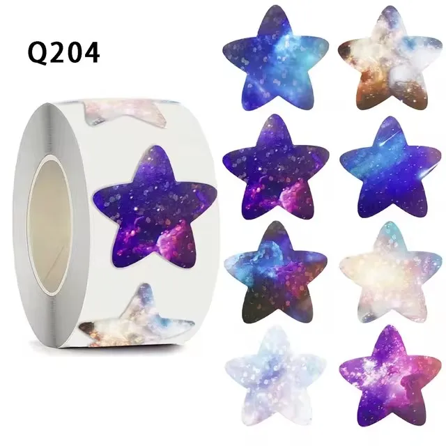 50-500 Stuks Schattige Ruimte Sterren Sticker Kinderen Belonen Aanmoediging Sticker Verjaardagsfeestje Cadeau Verpakking Afdichting Decor Labels Kids