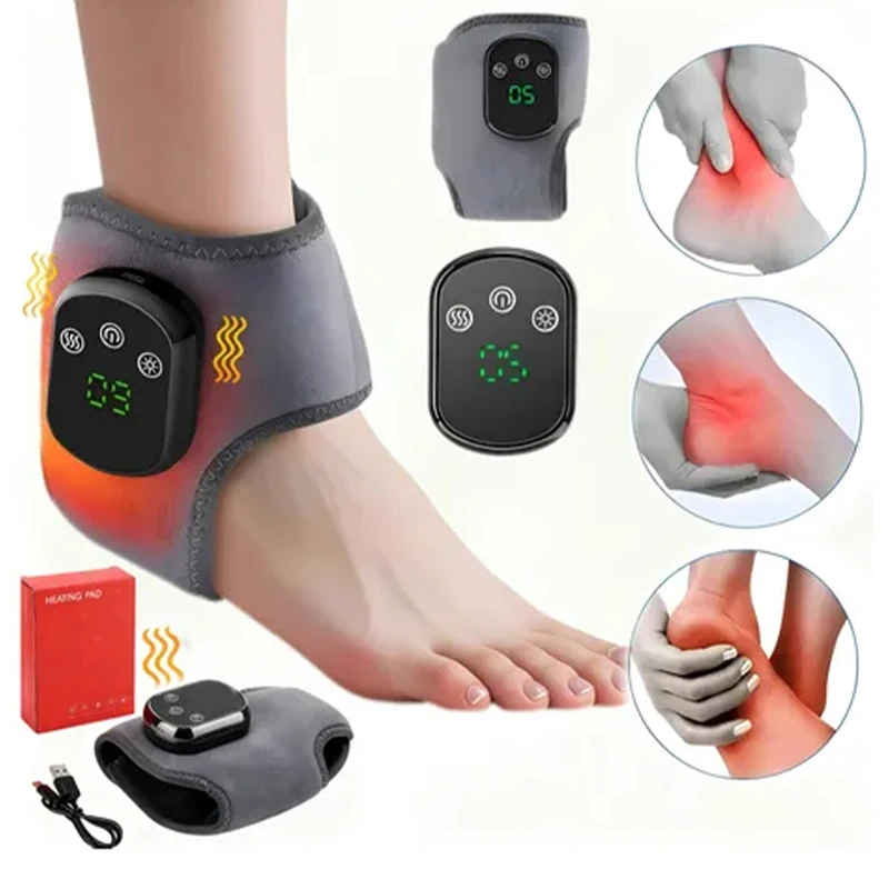 

1 шт., электрический массажер для ног с подогревом, защита лодыжки, горячий компресс, вибрация, расслабление мышц лодыжки, тип зарядки через USB