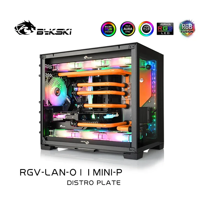 BYKSKI RGV-LAN-O11MINI-P, резервуар для дистро-плиты для корпуса LIAN LI O11 MINI, комплект водяного охлаждения MOD PC для процессора компьютера, графического процессора