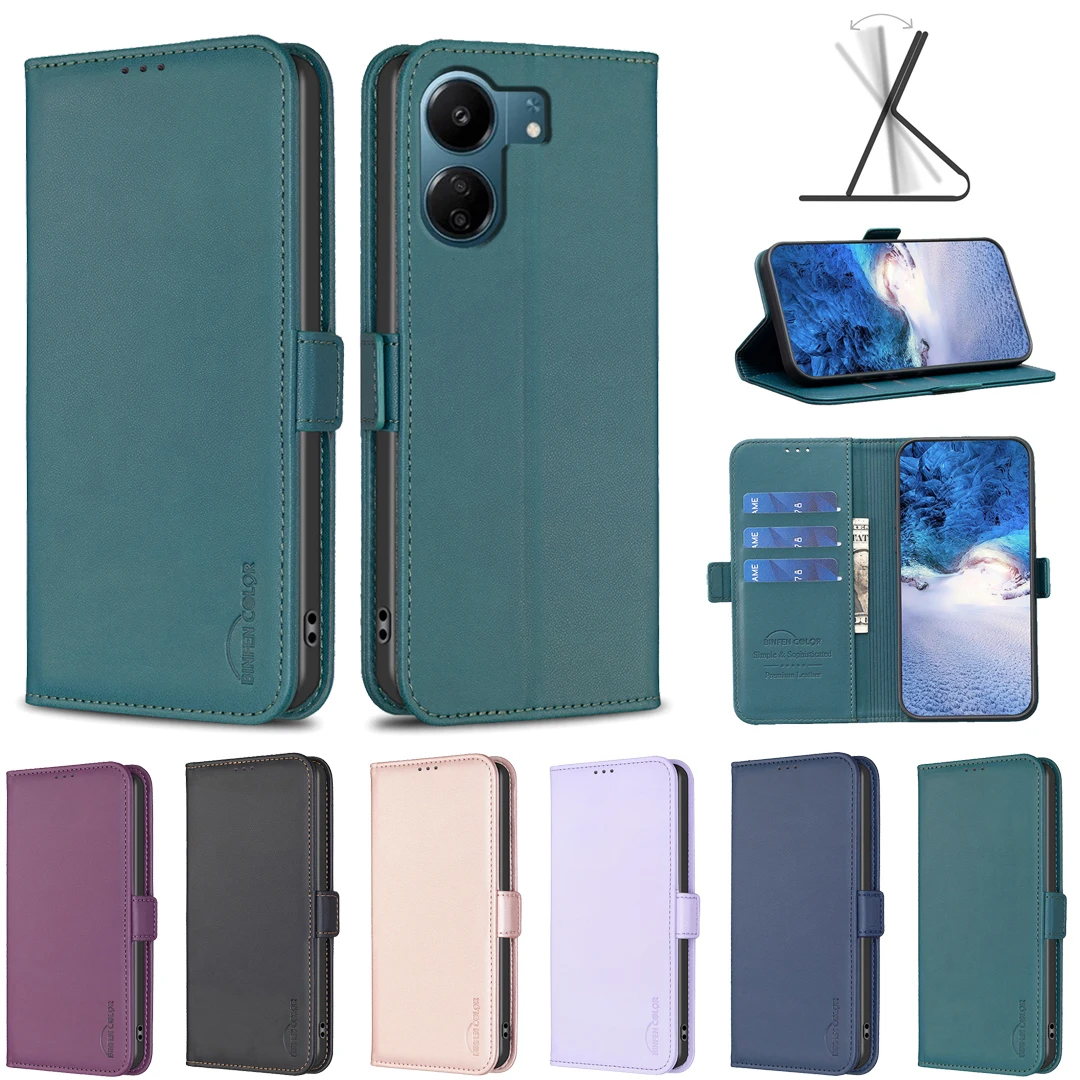 For Xiomi Redmi 13C Case Redmi13C Fundas Solid Color Leather Wallet Phone Cover For Xiaomi Redmi 13C 5G 4G Magnet Case Coque