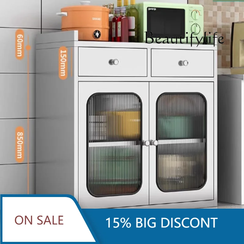 

BJ Drawers Stainless Steel Cabinet Level Metal Large Modern Nordic Kitchen Cabinet Storage Tall Full Muebles De Cocina Furniture