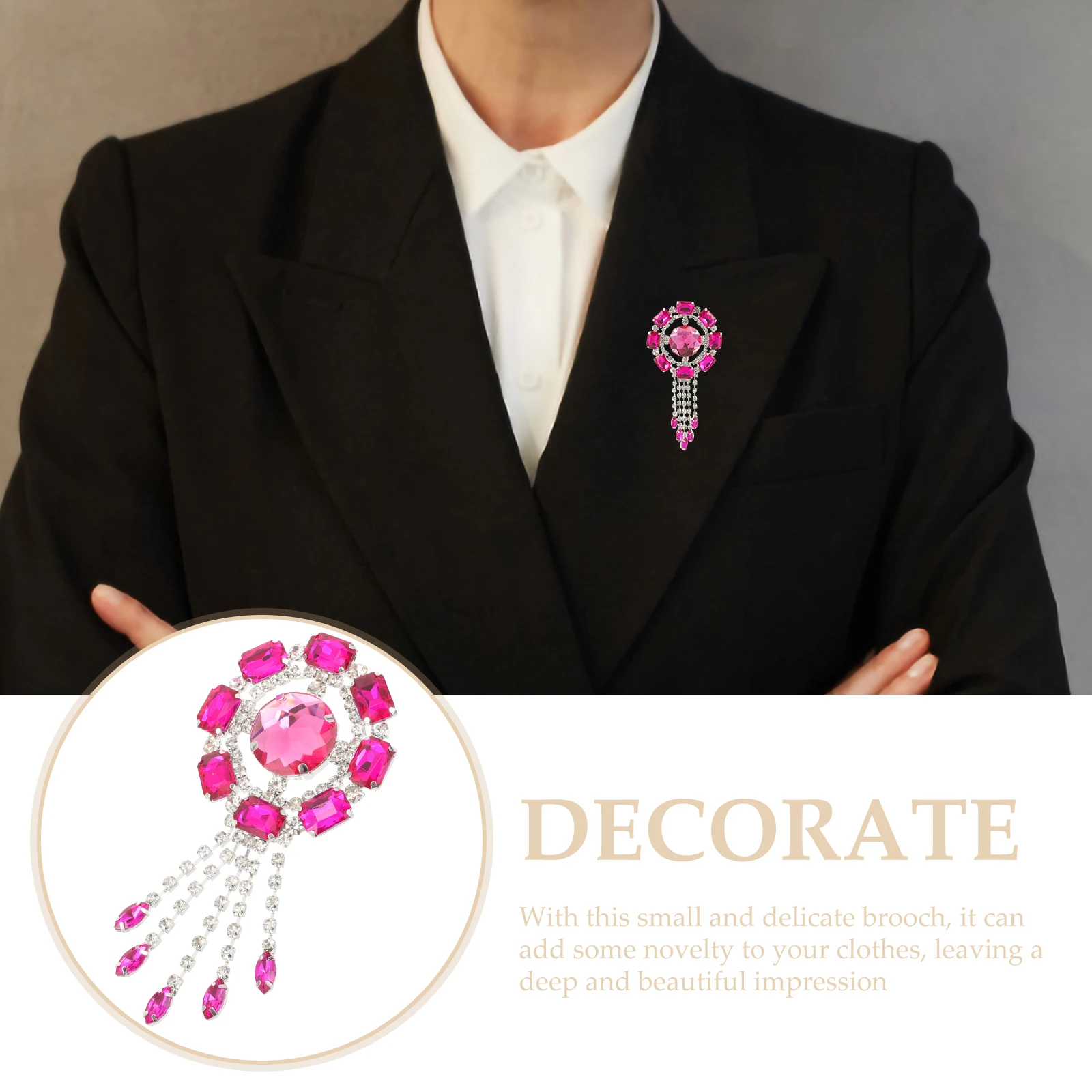 

Crystal Brooch Women Tassel Buckle Flowers Pin Rosy Jewelry Clothing Decoration Bag Badges Fashion Brooches Pins For Backpacks