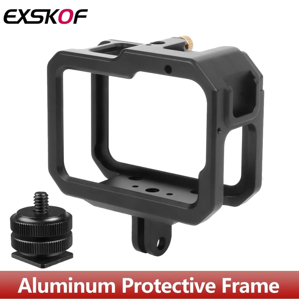 

Hero 13/12/11/10/9 Защитная рамка из алюминиевого сплава с металлической клеткой с ЧПУ и адаптером для горячего башмака для экшн-камер GoPro 13 12 11 10 9