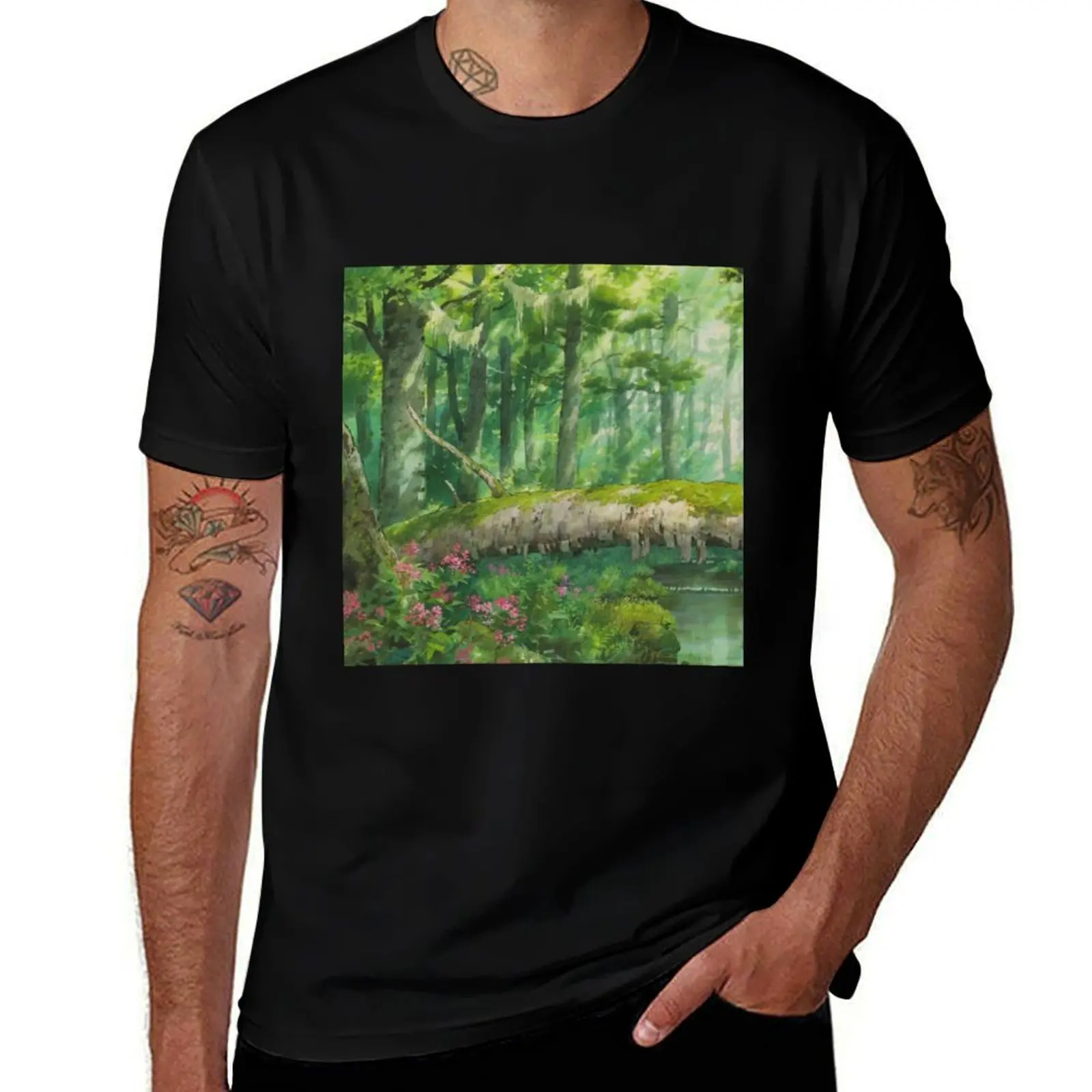 

Anime Magical Forest T-Shirt animal prinfor boys customs T-shirts oversize vintage t shirt men