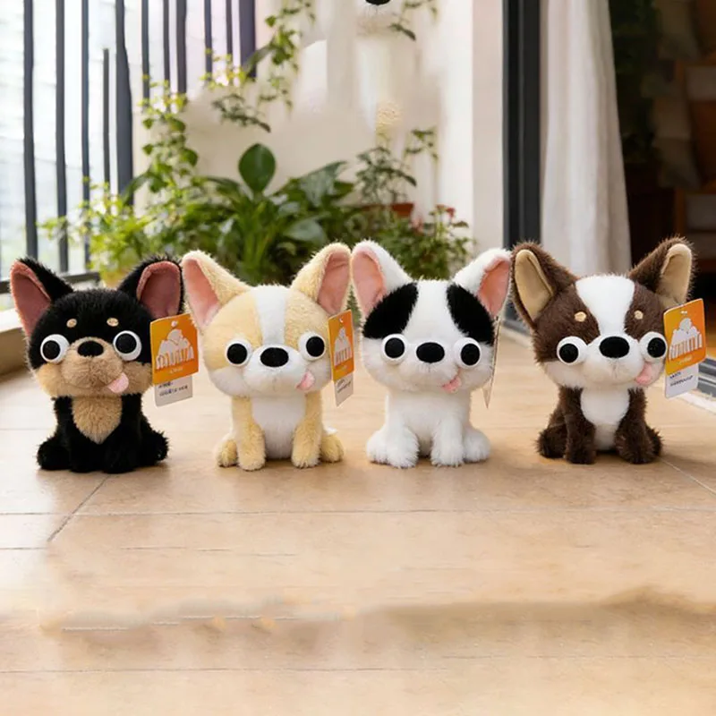 Cute Big Eye Dog Plush Toy Soft Stuffed Animal Puppy Doll Multiple Breeds Available Cuddly Companion for Kids Christmas Birthday