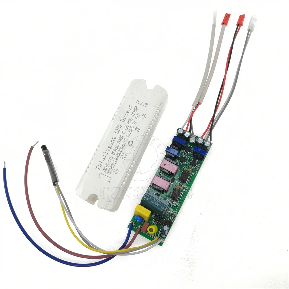 25-40Wx2+RGB Intelligenter LED-Treiber mit Infrarot-Fernbedienung DC140V 200mAx2 Dimmen und Farbwechsel für dreifarbige RGB-Lampe