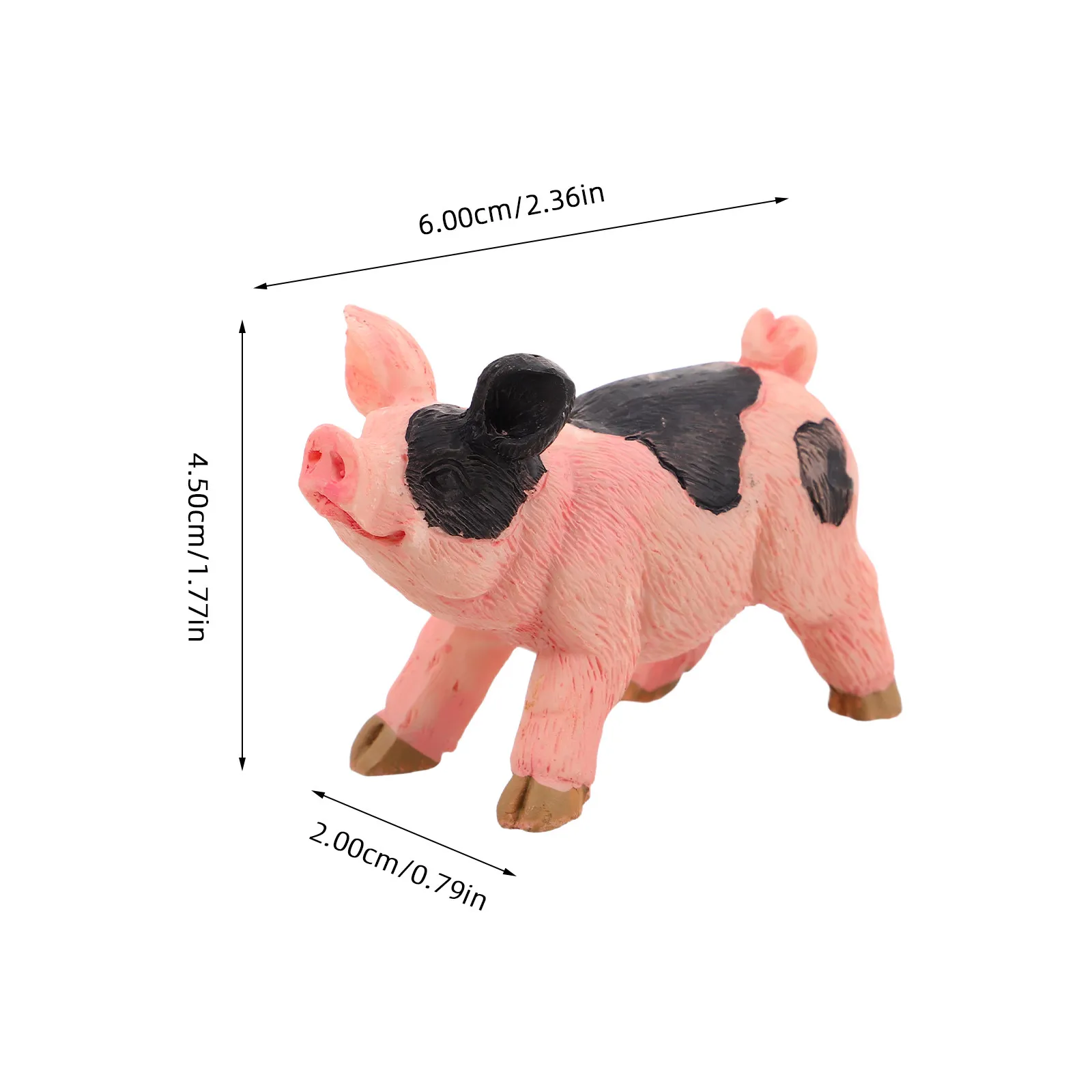 4pcs Mini Pig Resin Ornaments – Cute Realistic Animal Decor for Dollhouse, Fairy Garden, Desktop & Home Office - view 5
