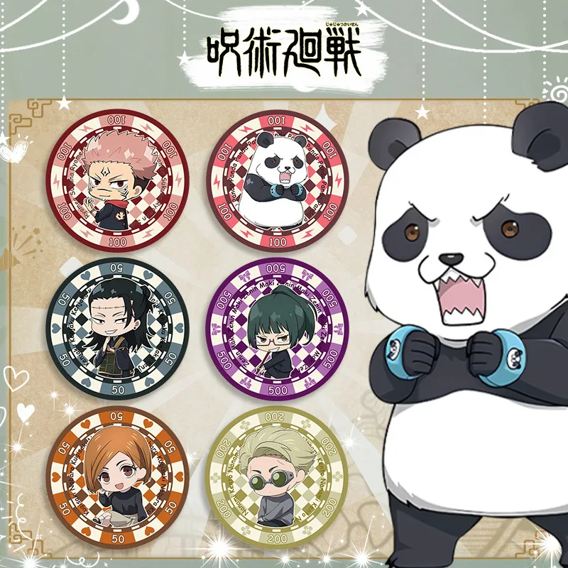 Jujutsu Kaisen 201 Series Acrylic Poker Chips Double Sided Clear Anime Collectibles Merchandise Gacha Tokens with High