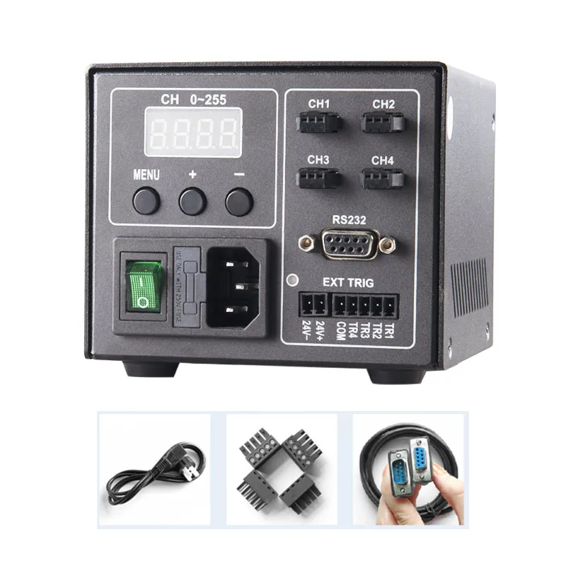 65W 4 - Channel Vision Inspection LED Lighting Controller - Dedicated Light Source Controller for Precise Brightness Adjustment