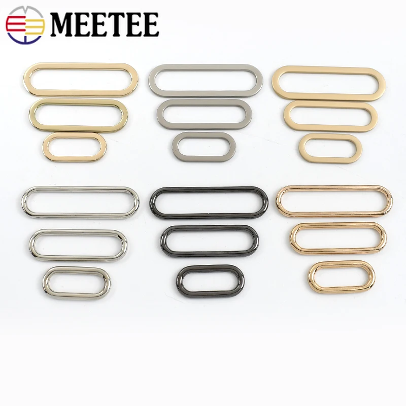 10Pcs 20-50mm Oval Metal Buckles Bag Strap O Ring Webbing Connect Clasp Dog Collar Rings Keychain Egg Button Hook Accessories