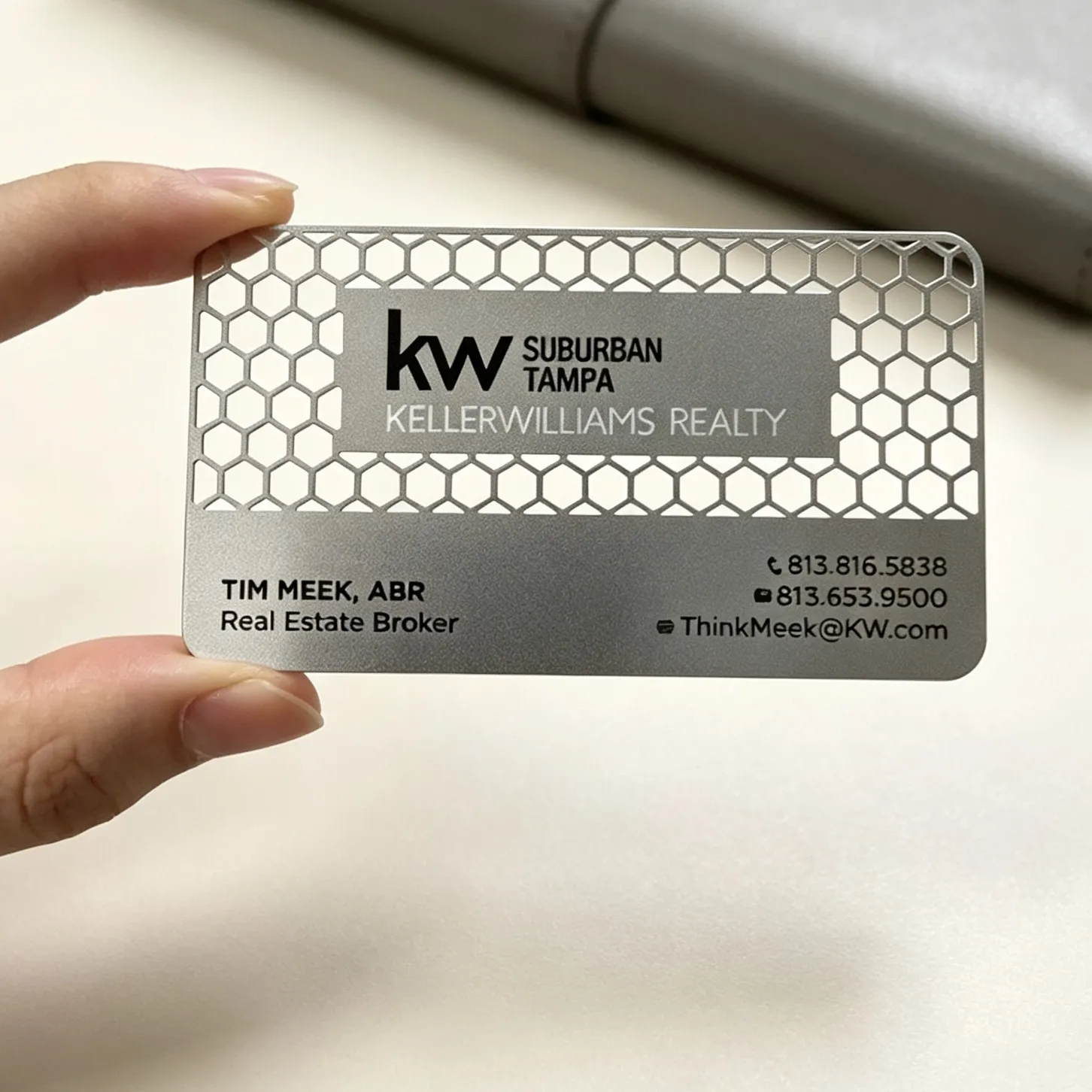 Wholesale Custom Stainless Steel Metal Business Card Personalized Laser Engraved Hollow Metal Visiting Card For Company Gift