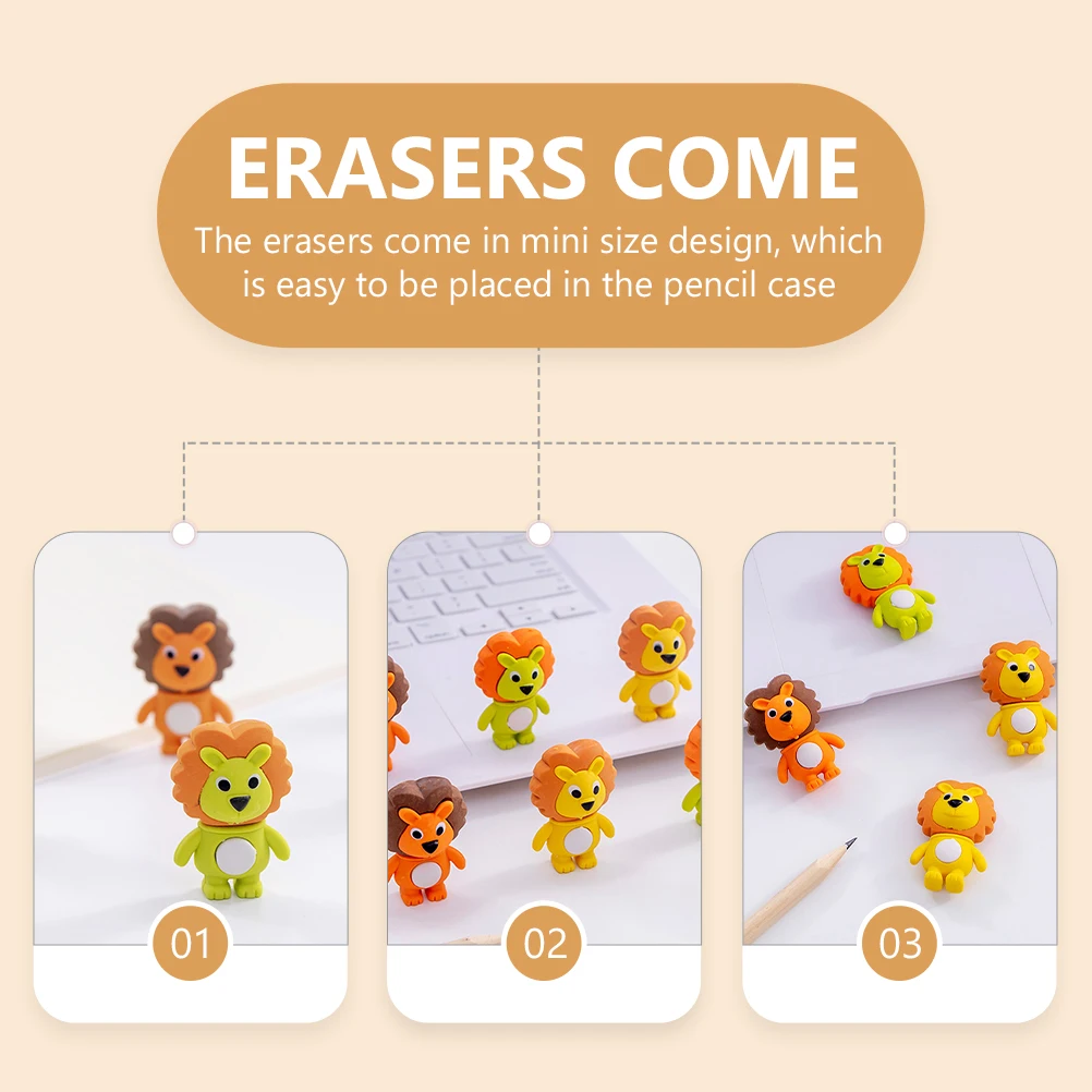 

16 Pcs Cartoon Eraser Erasers for Kids Cute School Supplies Girls Prize Student