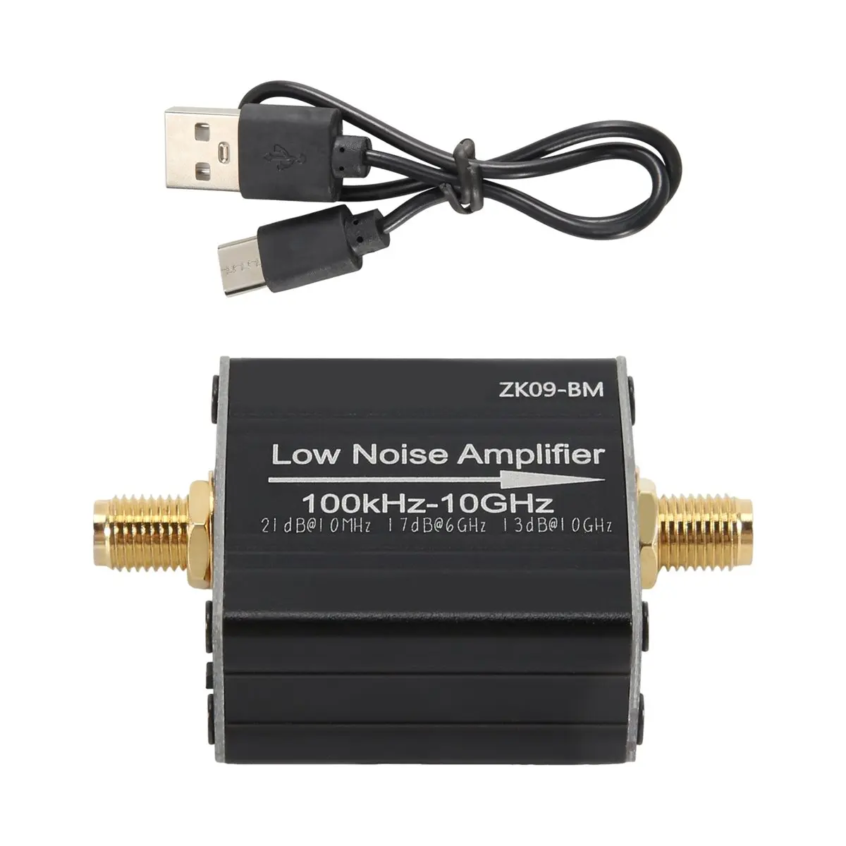 A14M Power Preamplifier Module 100KHz-6GHz/10GHz 20dB High Gain Low Noise Amplifier ZK09-BM