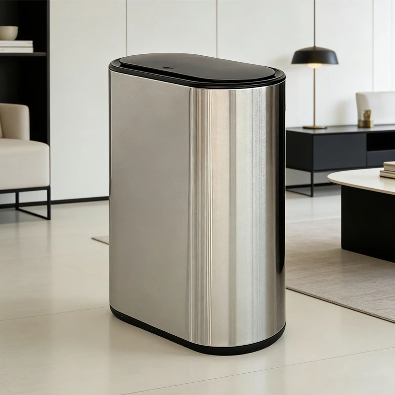 

Slim Trash Can with Press Lid - Narrow Gap Waste Bin for Home Bathroom Kitchen Living Room Toilet