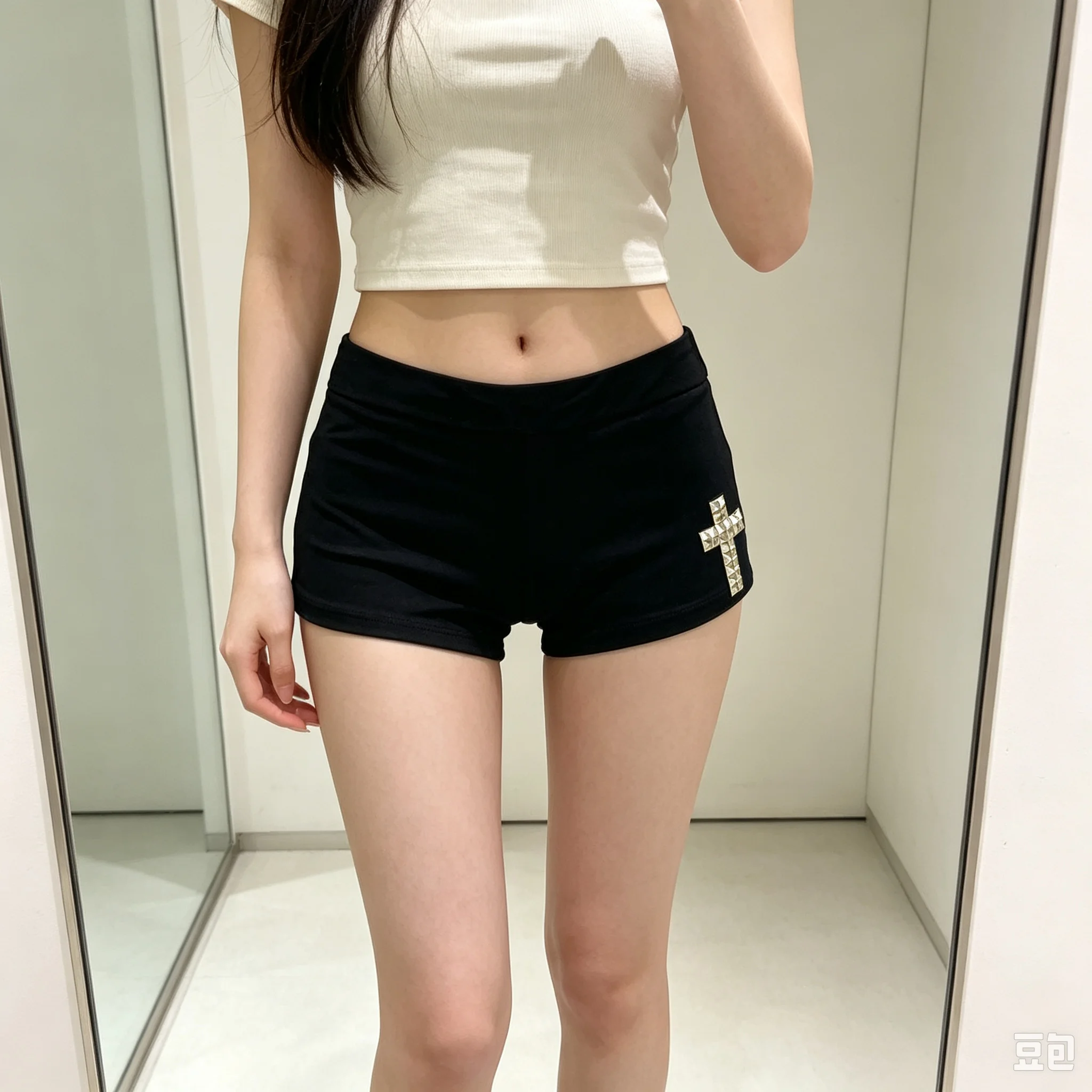 Y2k Cross Shorts Aesthetic Harajuku Gothic Hip Hop Graphic Punk Summer Grunge Women Clothes Shorts Rock Casual Streetwear EMO