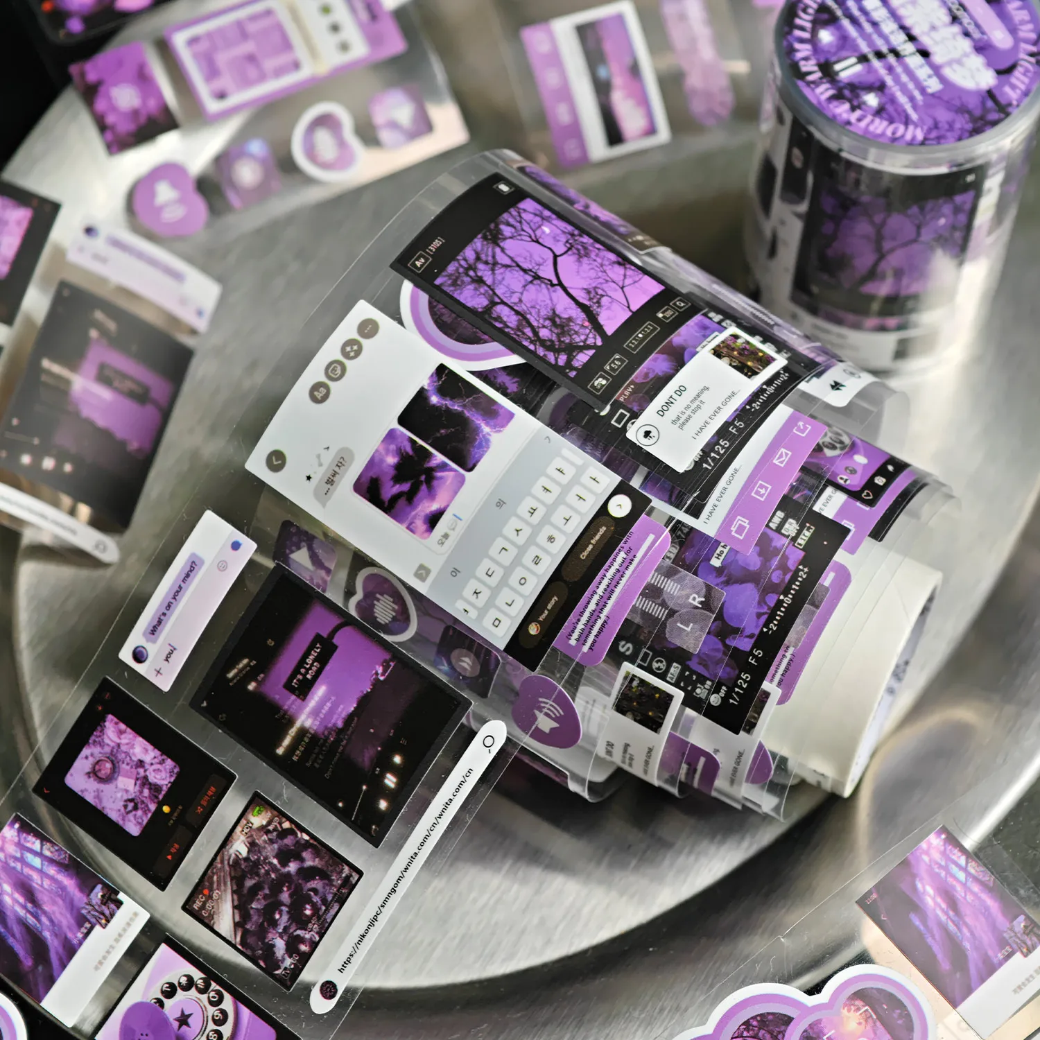 Adesivo in rotolo con interfaccia Mist Shadow Serie Ins Manuale Materiale Adesivo decorativo fai-da-te