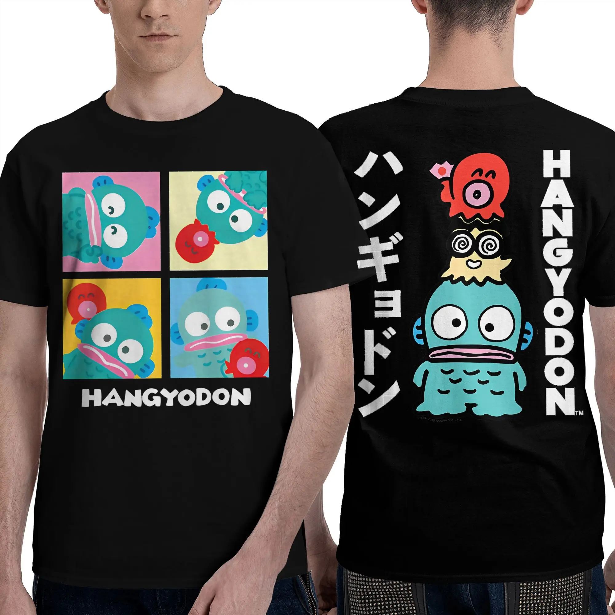 

Футболка большого размера Sanrio Hangyodon, японские футболки, крутая футболка для мужчин, летняя футболка Y2K с забавным дизайном, футболки с короткими рукавами